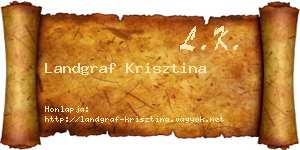 Landgraf Krisztina névjegykártya